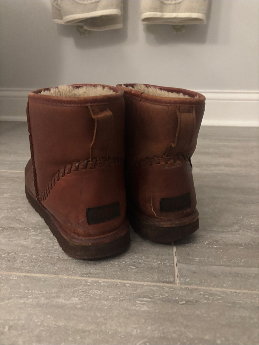 UGG Chestnut Brown Shearling-Lined Ankle Boots 12.5